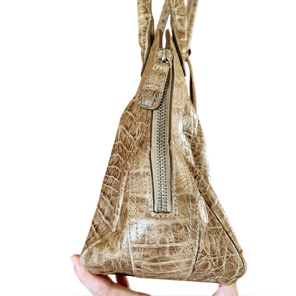 Brighton Leather Shoulder Bag Crocodile Alligator‎ Embossed Tan Brown Leather - Picture 5 of 9
